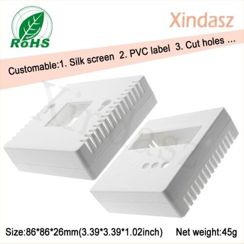 86*86*26mm Temperature control meter box plastic box security keys plastic shell led enclosure