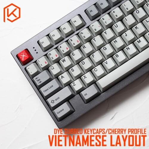 Kprepublic 139 Vietnamese root Vietnam font language Cherry profile Dye Sub Keycap PBT for gh60 xd60 xd84 cospad tada68 87 104
