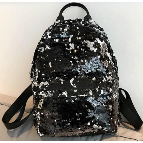 Hot Selling Mosaic Sequins Fashion Backpack Shoulder Bag PU Leather Girl Bag Student Cases