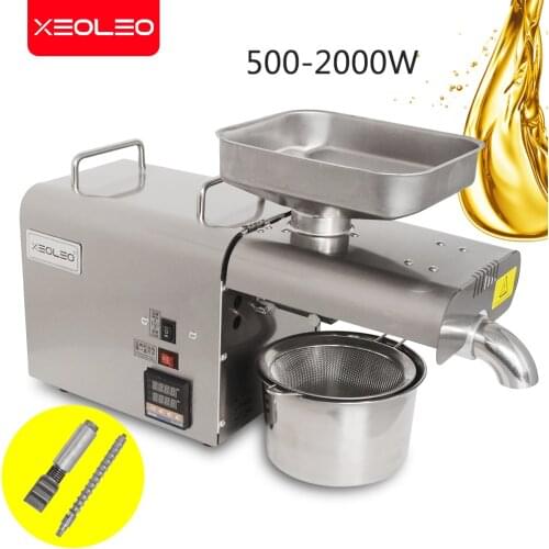 XEOLEO Oil press machine commercial Almond Oil expeller Press Peanut machine Sunflower/Flaxseed/Sesame Oil presser 110/220V 700W