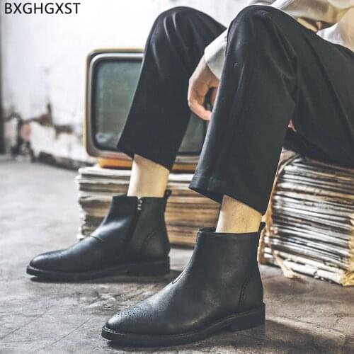 Black Ankle Boots for Men Male Motorcycle Shoes for Man 2021 Luxury Designer Chelsea Boots Man Leather Boots Men Casual Shoes