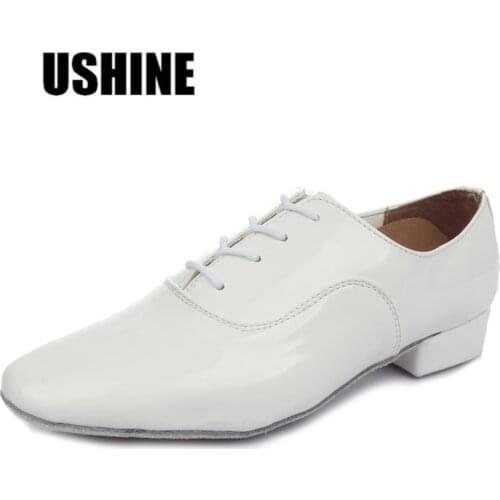 703 White Black PU Salsa Jazz Ballroom Shoes Zapatos De Baile Latin Dance Shoes Men