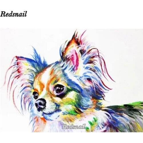 Full circular 5D DIY Diamond Painting watercolor chihuahua dog Diamond Embroidery pet Cross Stitch kits rhinestones EE672