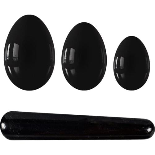 Undrilled Yoni Egg Set Natural Jade Eggs Women Kegel Exerciser Vaginal Muscles Tightening Ball Massage Yoni Wand Jade Massager