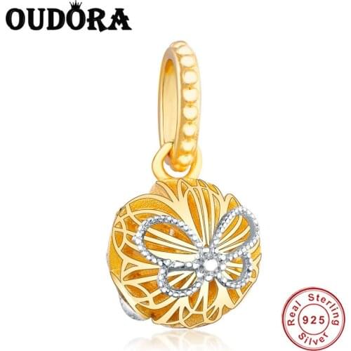 925 Sterling Silver Pendant Gold Dangle Charm Beads Fit Original Pandora Charms Bracelet Bead Women Fashion JewelryBerloque
