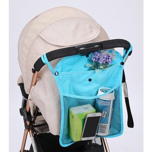 Practical Baby Stroller Net Pocket Infant Stroller Mesh Bottle Diaper Storage Organizer Large Size Hanging Stroller Accessories