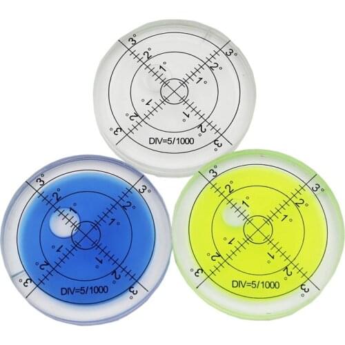 QASE Round Universal Bubble Spirit Level 60*10MM 15‘/2mm All-glass High Temperature Resistant Double-sided Viewing