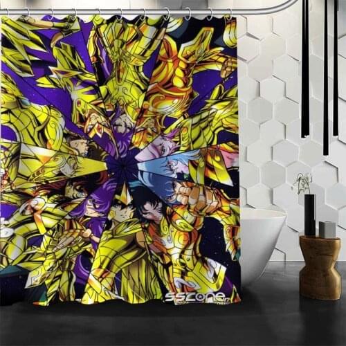 ShunQian De Saint Seiya Shower Curtain Polyester Fabric Bath Screens Curtains For Bathroom 3D Waterproof Bath Curtain Hook