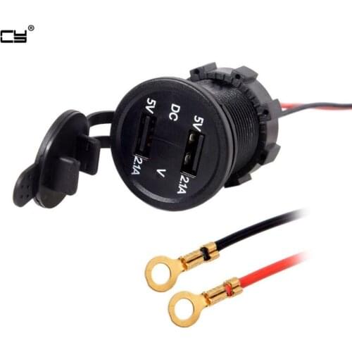 Motorcycle Waterproof Dual USB Charger Adapter Electric Bicycle Handlebar Power Supply Port Socket For Phone GPS MP4