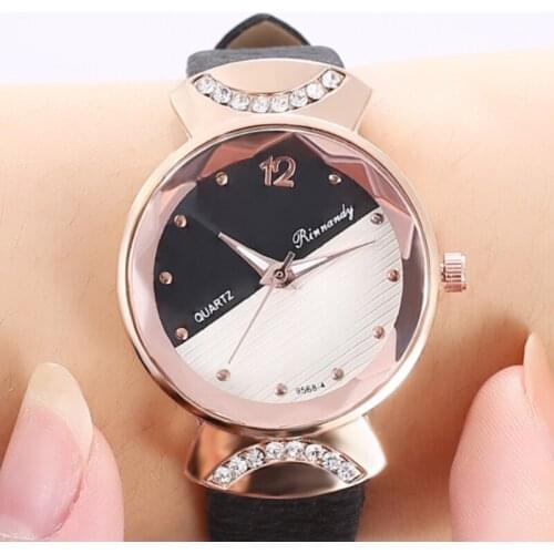 Leisure Fashion Trend Student Watch Luxury Creative Two-Color Ladies Clocks Leather Quartz Women Watch Gift Montre Femme 2020