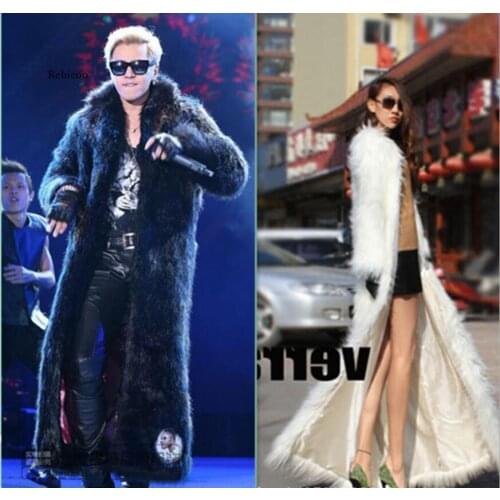 New Womens X-Long Section Imitation Fox Fur Overcoats Turn Down Collar Man-Made Casual Female Fur Coats Invierno Mujer