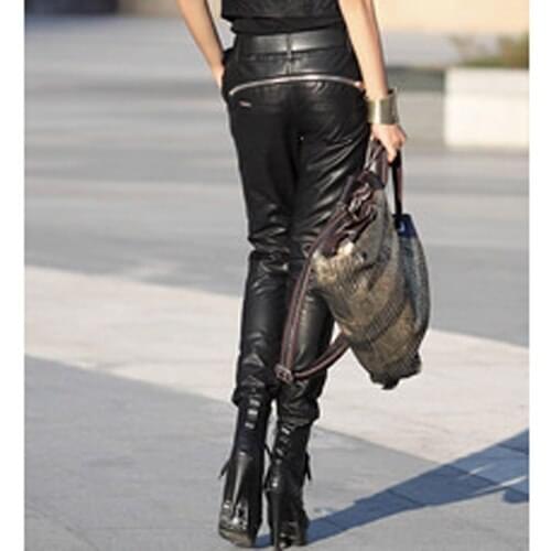 ZHQUNHUU Women's Leather Pants