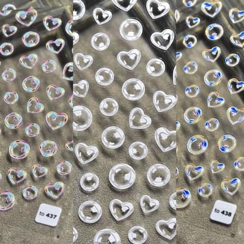 1sheet Lovely Cute Bubble Nails Art Stickers Manicure Water Decal Nail Transfer Adhesive Sliders Manicure Tools Decoration
