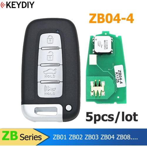 5PCS,KEYDIY ZB Series Universal Smart Key ZB04-4 for KD-X2 Car Key Remote Replacement Fit More than 2000 Models