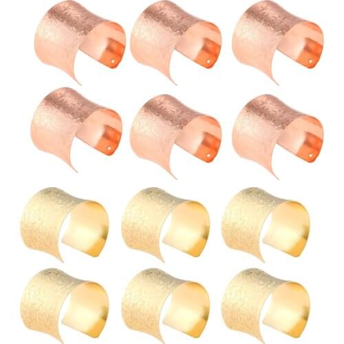 6Pcs/lot Gold/Rose Gold Color Napkin Rings for Wedding Party Round Serviette Napkin Holder Buckle Dinner Table Decoration
