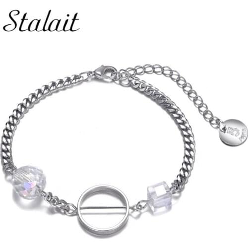 Ab Color Clear Square Cube Crystals Bracelets Circle Acrylic Chain Link Five Luxury Designer Charms For Bracelets Jewelry