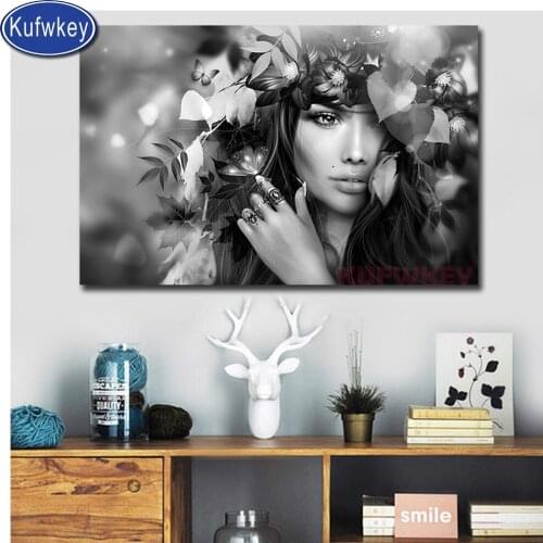 5D DIY Custom own foto diamond painting Full Square Round Drill Beautiful Flower Girl mosaic diamond embroidery people picture