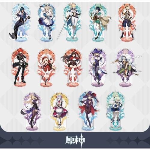 Anime Genshin Impact Mondstadt Theme Jean Lisa Acrylic Figure Stand Model Plate Desk Decor Toy Cosplay Xmas Gifts