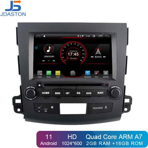 JDASTON Android 10 Car DVD Player For Mitsubishi Outlander 2008-2014 Peugeot 4007 Citroen Multimedia GPS 2 Din Car Radio Stereo