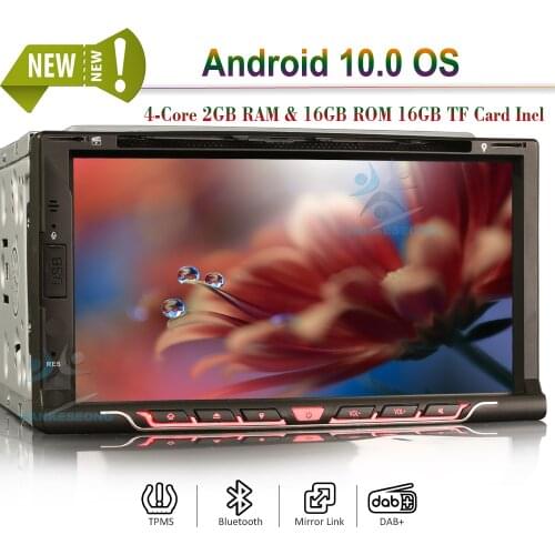 6.9"Android 10.0 Auto Radio DAB+WIFI Bluetooth GPS Navigation for Universal 2Din Nissan Qashqai Navara Sunny Micra Primera Micra