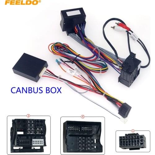 FEELDO Car 16Pin Power Wiring Harness Cable Adapter With Canbus For BMW X3/E83(06-10) Install Aftermarket Android Stereo #HQ6729
