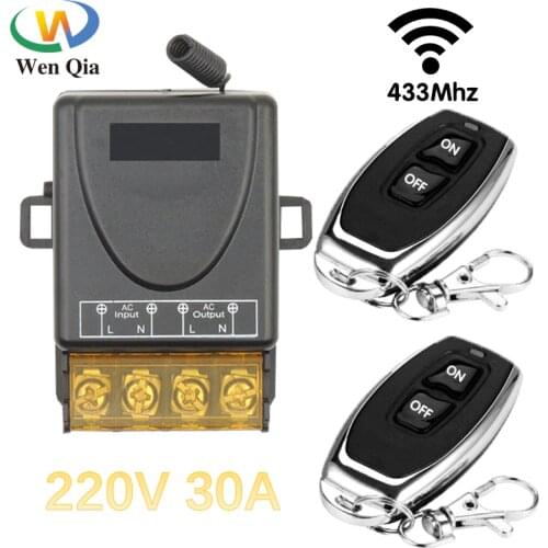 Smart Home Wireless Remote Control Switch RF 433Mhz AC 220V 30A Remote on Off Switch Control for Home Water Heaters Ceiling Lamp