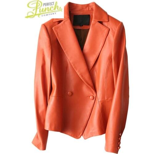 Spring Real Autumn Leather Jacket Women Genuine Sheepskin Coat Female Korean Blazers Short Jackets ZJZ1702 MY2042