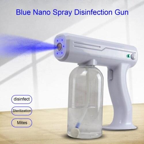 Disinfection Blue Light Nano Steam Gun Hair Spray Machine Ultra Fine Aerosol Water Mist Trigger Sprayer 110V 240V USB 800ML