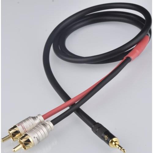 HIFI 3.5mm to 2 RCA Male Cable Pure Copper Audio Adapter Cable For Phone Computer Amplifier