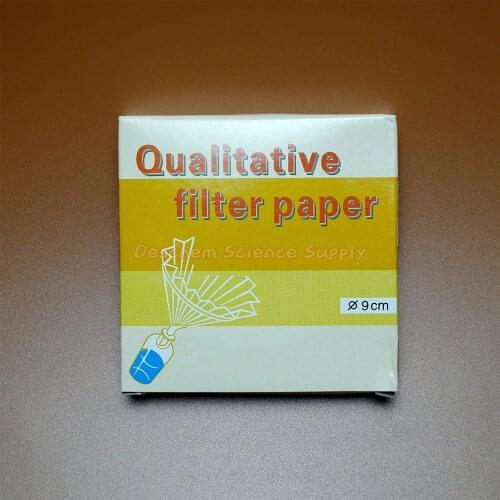 90mm 20-25μm Qualitative Filter Paper OD=9cm Speed Fast 100Pcs/Pack