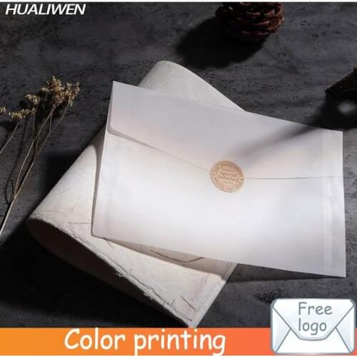 20PCS/Lot Custom Semi-transparent Sulfuric Acid Paper Envelopes For DIY Postcard Card Storage Wedding Invitation Gift Packing