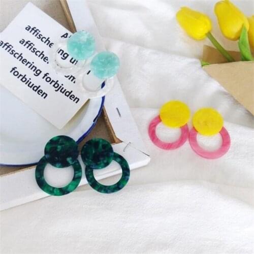 Exaggerated Round Acetic Acid Earrings Europe And America INS Fashion Bloggers Earrings Female Trendy Unique Jewelry Accessories