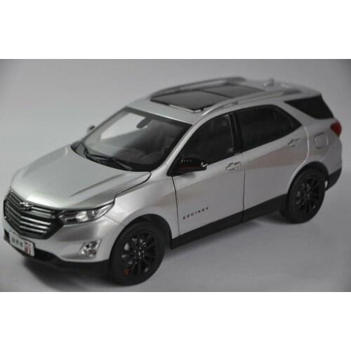 1:18 Diecast Model for Chevrolet Chevy Equinox Redline 2018 Silver SUV Alloy Toy Car Miniature Collection