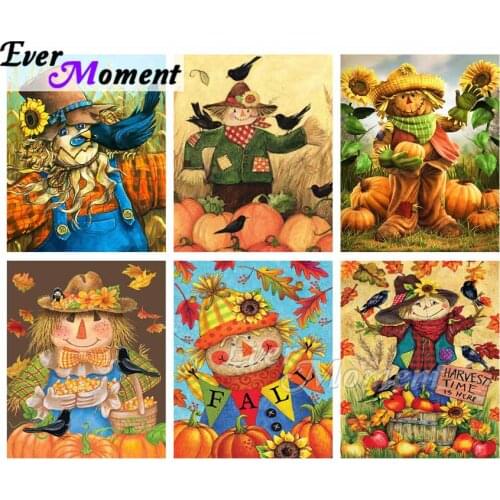 Ever Moment Diamond Painting Kit Mosaic Fall Picture Full Square Hobbies And Handicrafts Diamond Embroidery Scarecrow ASF2119