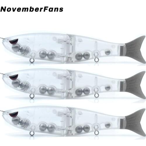NovemberFans 5pcs/lot Unpainted Glide Shad Bait 18cm 60g Sinking Minnow Blanks Soft Tail 3D Eyes Hard Artificial Fishing Lures
