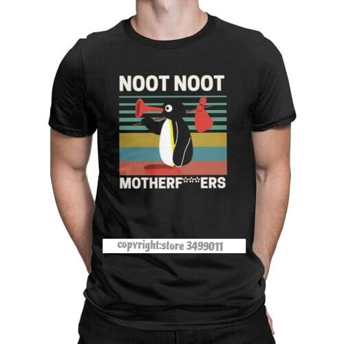 Novelty Noot Noot Motherfu***s Tee Shirts Men Tshirt Pingu Penguin Meme Funny Cartoon Tee Shirt Birthday Clothes