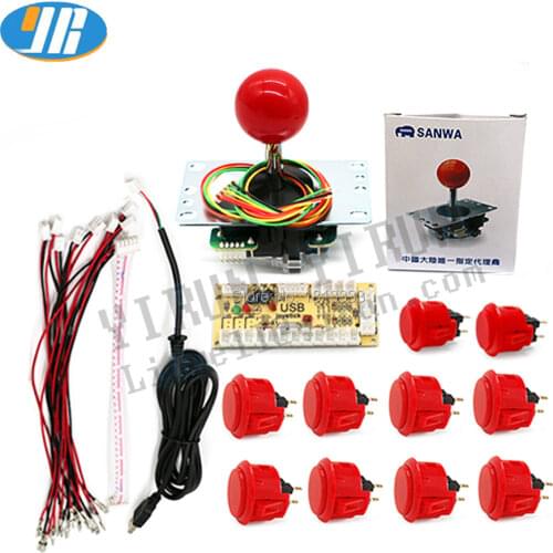 Original Sanwa Japan JLF-TP-8YT OBSF-30 Push Button USB to PC Zero Delay Encoder For JAMMA MAME Arcade DIY Kit