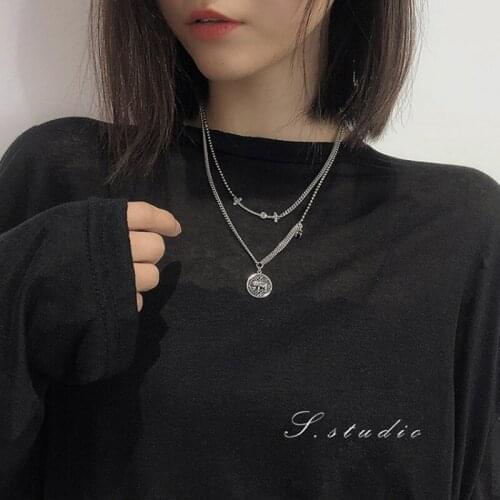 Ins Smiley Star Necklace Female Elephant Collarbone Chain Simple Necklace Personalized Versatile Clothes Accessories