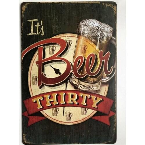 Beer Thirty Six Pack Alcohol Funny Tin Sign Bar Garage Dorm Decor Retro Metal