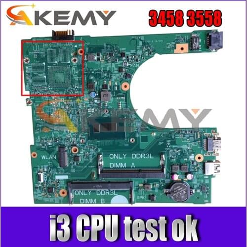 PWB:1XVKN REV:A00 14216-1 FOR Dell Inspiron 3458 3558 Laptop Motherboard CN-0MNGP8 0CW4DH 0MNGP8 With i3 CPU 100% Fully Tested