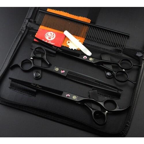 8.0 inch Professional Premium Sharp Edge Dog PET GROOMING SCISSORS SHEARS Cutting+Curved+Thinning scissors+Steel comb