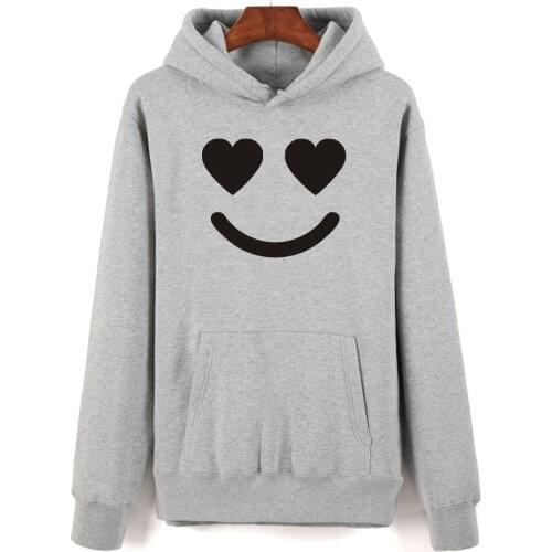 Smile Face Hoodies Autumn Women Cotton Hoodies Men Fashion Casual Harajuku Hoodies Love Smile Face Couples Sweatshirts Clothes