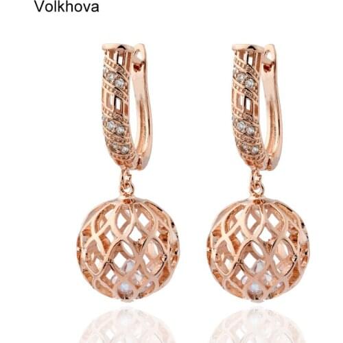 Unique Retro Cutout Ball Drop Earrings For Women Round Vintage Dangle Earrings Style Fashion Party Luxury Jewelry