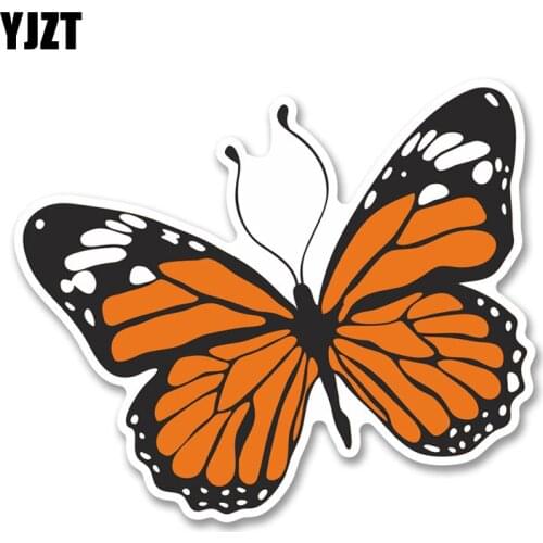 YJZT 15.1CM12.7CM Lovely Cartoon Butterfly Colored PVC High Quality Car Sticker Decoration C1-5126