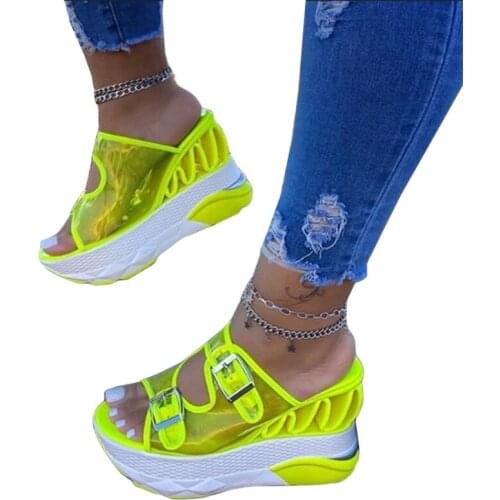 New Women Sandals PVC Jelly Heel Transparent Women Sexy Clear High Heels Summer Sandals Pumps Shoes Size