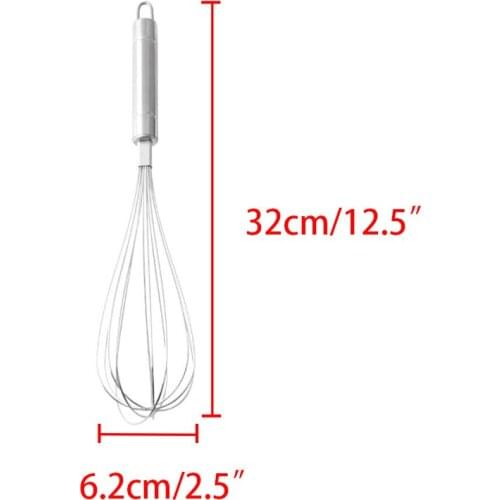 1PCS 32cm/12.5" Manual Stainless Steel Egg Beater Accessories Tools Cake Cream Mixer Hand Whisk Cooking Kitchen Stirring Gadget