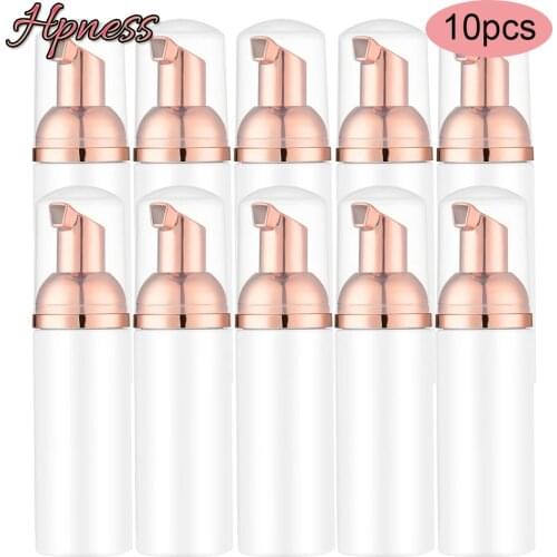10Pcs 30/60/100ML Rose Gold Plastic Foam Pumper Shampoo Bottle Refillable Empty Cosmetic Mousse Bottle Cleanser Foam Container