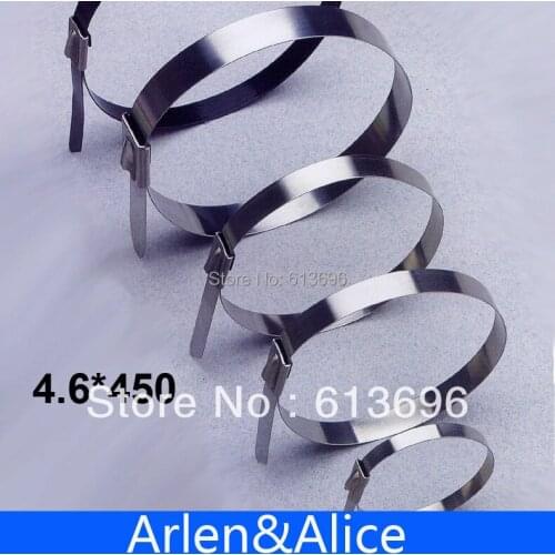 100pcs 4.6mmx450mm STAINLESS STEEL ZIP CABLE TIES LOCK TIE WRAP