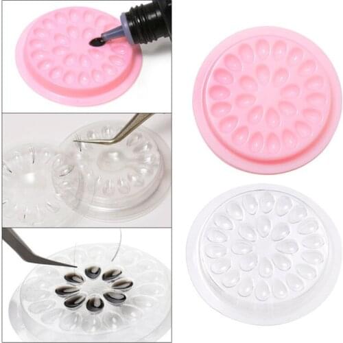 100pcs Glue Gasket Pad For Eyelash Extension Transparent Glue Holder Eyelashes Adhesive Plastic Glue Pallet Paste Eeyelash Tools