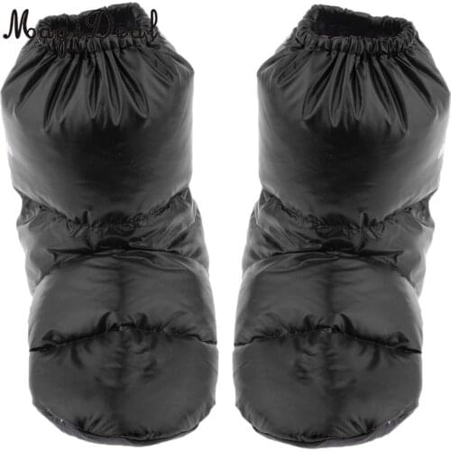 2 Pairs Duvet Duck Down Pull On Indoor Slipper Boots Camping Hiking Tent Booties for Sleeping Bag Footwear